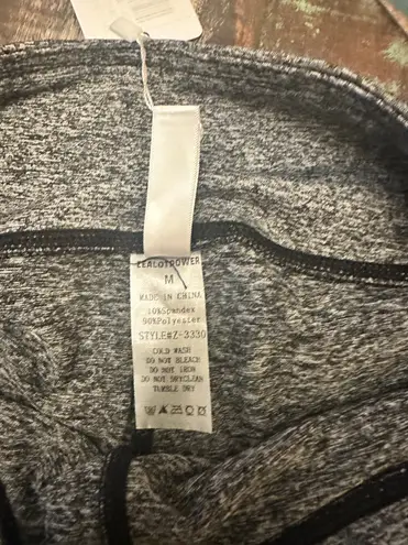Short Stretch Leggings Womens Workout Grey&black Zealot Power Sportswear M NWT Gray Size M