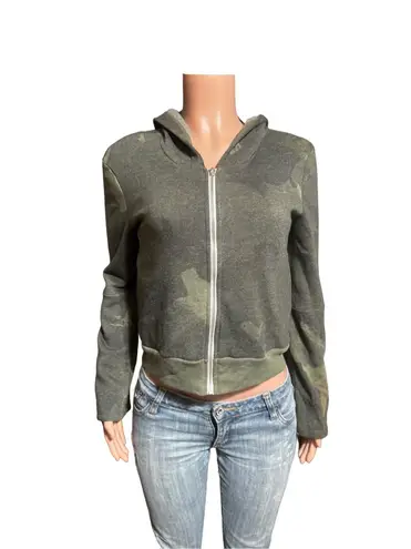 Alternative earth long sleeve military green Full zip hoodie sweater S