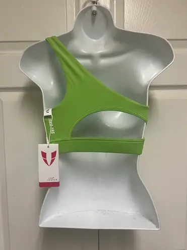 Perfect Goddess Lime Firm Ab Fitness One Shoulder Sports Bra