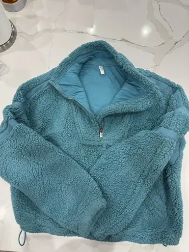 Free People  movement turquoise fleece sweater with lining.  - Image 5