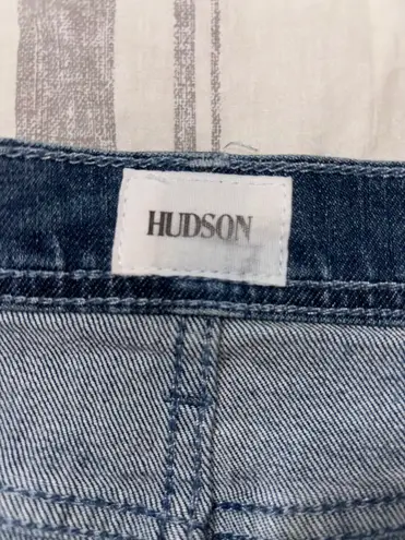 Hudson Denim Jean Skirt Raw Hem Fringe 28