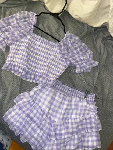 English Factory Purple Gingham Set