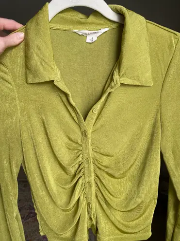 Glassons Green Button Down Ruched Top