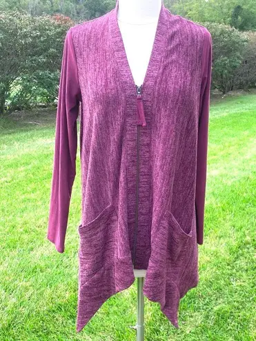 LOGO By Lori Goldstein LOGO Soft Zip Up Pocket Sweater