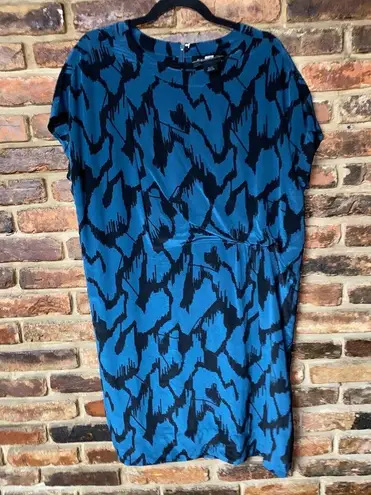 by Malene Birger Bellatrix Harluna Silk Short Sleeve Dress Women's Size 42 US 12 Blue
