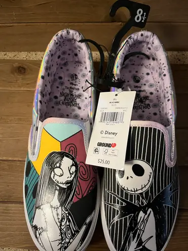 Disney NWT Nightmare Before Christmas ladies size 8.5 slip on shoes Jack and Sally (bg)