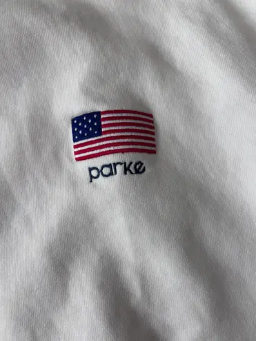 PARKE Mockneck Sweatshirt American Flag Shrunken Version