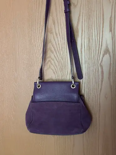 Donna Karan Baylee Suede Leather Flap Satchel