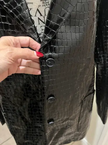 Susana Monaco Black Crocodile Print NWT) single breasted blazer size Small, NWT