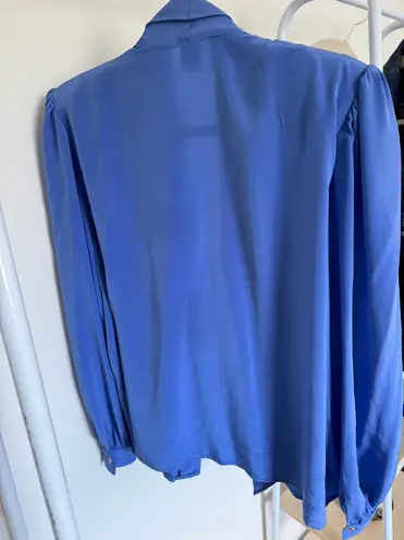 Blue Button Up Blouse Size M