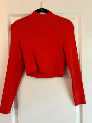 Divided H Cropped Red Sweatshirt