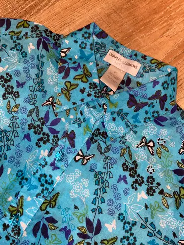 draper's & damon's Button Up Butterfly Tee Shirt Top
