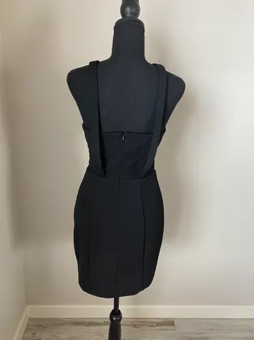 AQ/AQ AQ AQ Halo Plunge Mini Dress With Strap Detail Black Size 4 New With Out Tags