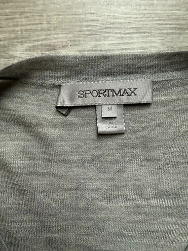Max Mara Sportsmax  Ruched Side Lightweight 100% Wool Cardigan Size M Feminine 