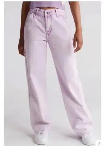 Flying Angel Women’s Wide Leg Jeans 9/29 Lilac Purple Acid Wash Denim Y2K Style