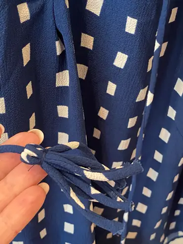 Mud Pie Blue White Geometric Blouse Sleeveless M