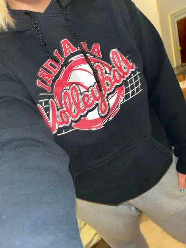 Vintage Indiana University Hoodie Black Size M