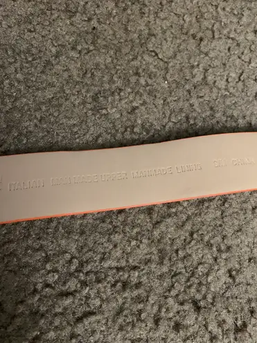 Coldwater Creek S/M Orange Faux Snakeskin Adjustable Gold Hoop Latch Belt