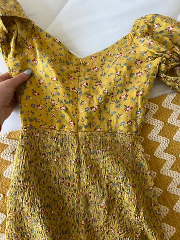 Sabo Skirt Yellow Floral Mini Dress