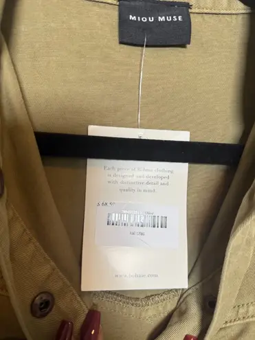 NWT Dark Green Denim Cargo Mini Dress