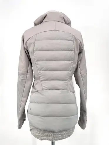 Lululemon Down For It All Jacket Dark Chrome Puffer Zip Coat Gray Silver Size 6