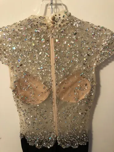 Gigi Burris Millinery Black Sequined Prom Dress 