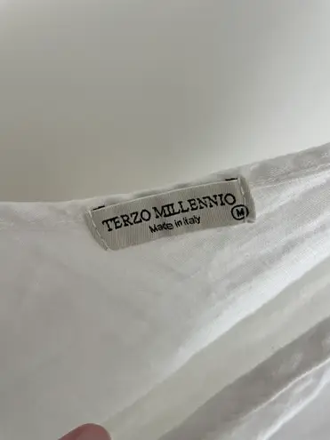 Terzo Millennio white Linen Dress Size M