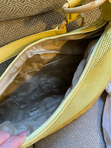 Whiting & Davis Vintage Mesh Purse yellow matte NWT