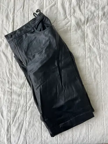 Vintage Leather Pants Black Size 27