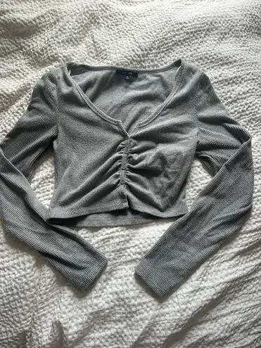 Love Tree Gray Sweater Crop Top