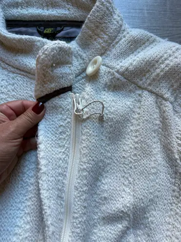 Solstice Outdoor Women’s Full Zip Fleece Ivory Jacket Size L Textured Fabric White Size L