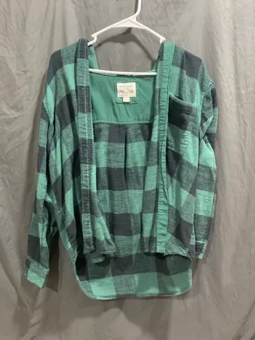 American Eagle Outfitters Flannel Hoodie