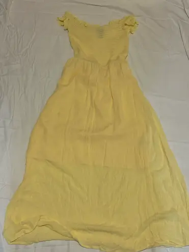 Forever 21 Yellow Off The Shoulder Maxi Dress Small