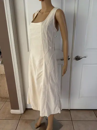 House of Harlow 1960 Cream Linen Blend Midi Dress. Size L
