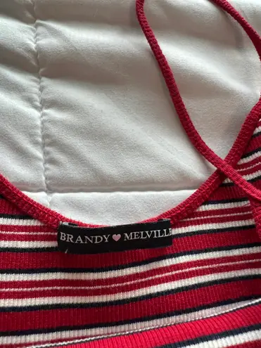 Brandy Melville Red Striped Mini Dress