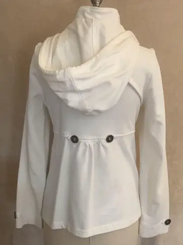 EUC White Button Jacket with Hood Size M