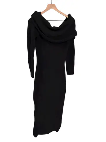 SKIMS NWT Cozy Knit Off the Shoulder Dress XL Onyx
