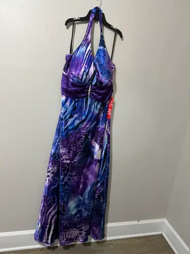 B. Smart Purple Multi- Color Animal Print Silk Size 24