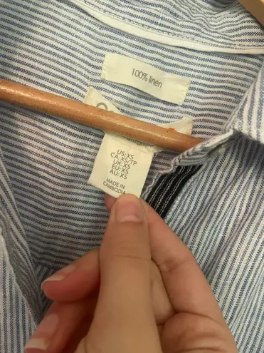 C&C California Stripe Linen Shirt Dress