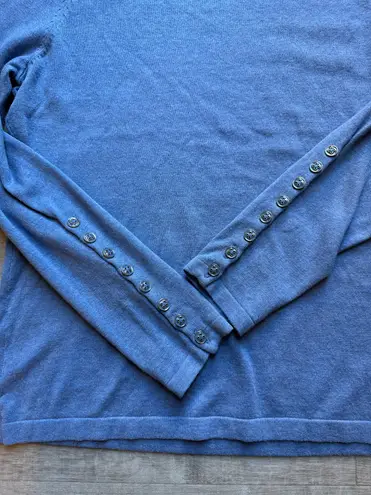 J. McLaughlin Jamey Blue Sweater Size M Button Accent Sleeves