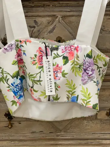 Alice + Olivia NIKA FLORAL GARDENIA RIBBON BOW TIES CROP TOP SIZE S