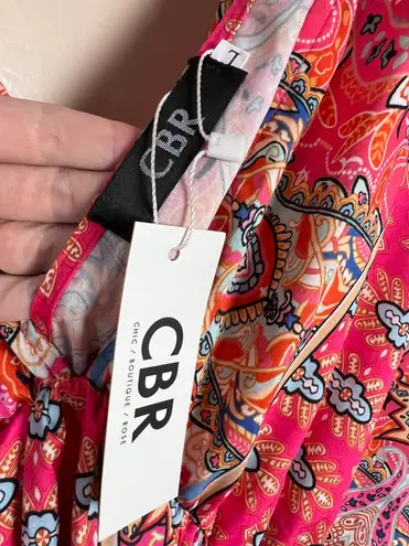 Pink CBR Hippie Deep V Dress Size L NWT Size L