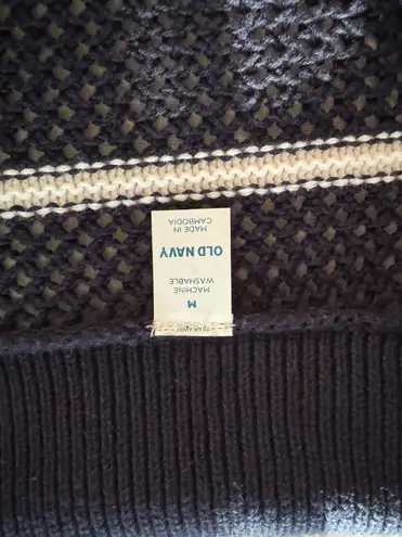 Old Navy Navy Striped Knit Collared Polo - Image 3