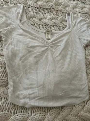 Sweetheart Neckline Crop Top White Size M