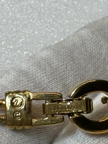 Swavorski Signed Swarovski Gold Tone Crystal Pattern Bracelet