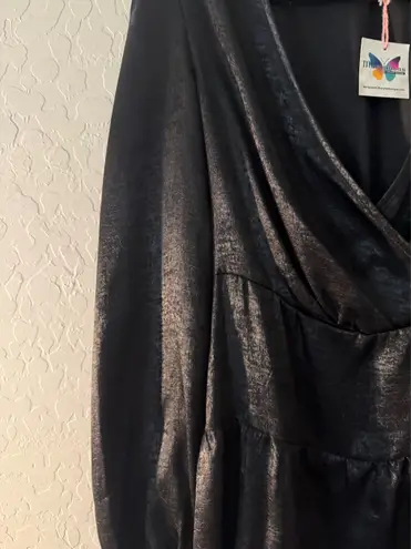 Boutique Black Satin Dress Mini