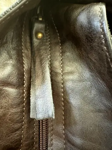 INNUE Italy Genuine Leather Cowhide Hair Hobo Bag Brand New Brown