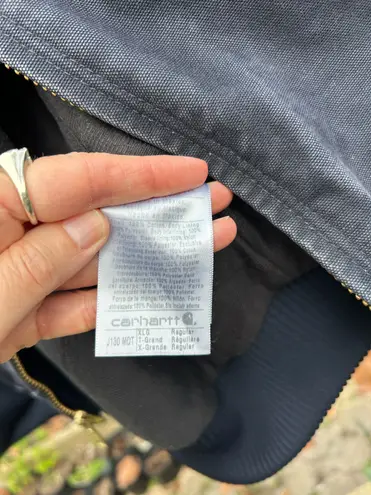 Carhartt  navy hooded zip up canvas heavy work jacket XL - Image 6