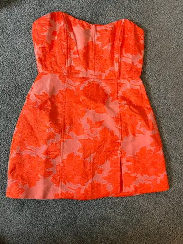 Showpo Orange Floral Homecoming Dress