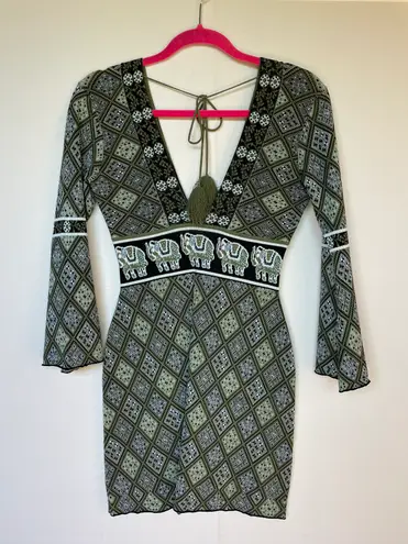 Torn By Ronny Kobo Ronny Kobo Oriana elephant jacquard knit mini dress size XS extra small